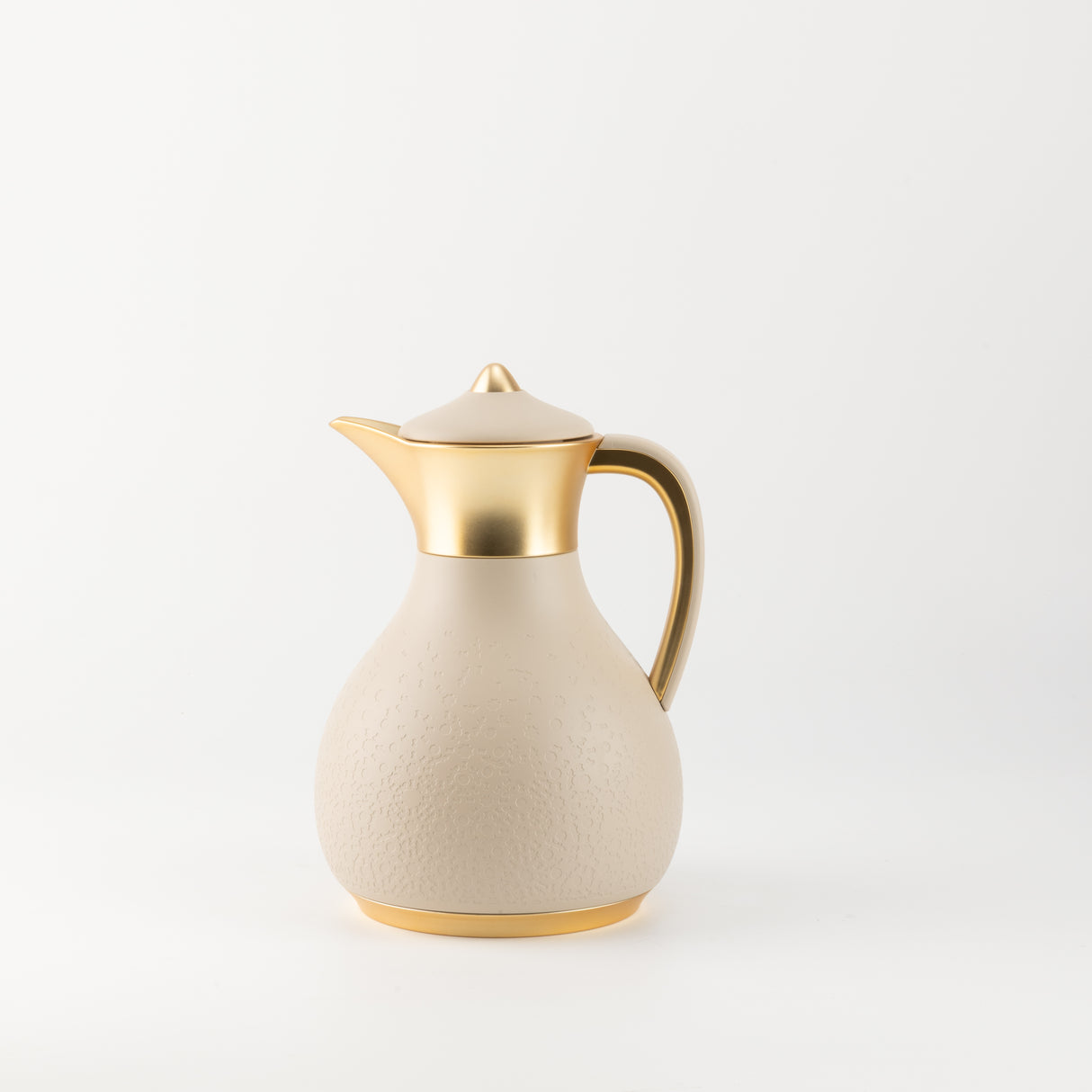 Nourhan - Vacuum Flask/Thermos - Beige & Matt Gold