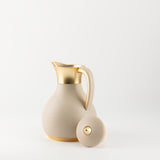 Nourhan - Vacuum Flask/Thermos - Beige & Matt Gold