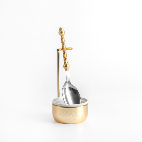 Nourhan - Luxury Chafer Spoon & Holder Set - Gold & Beige