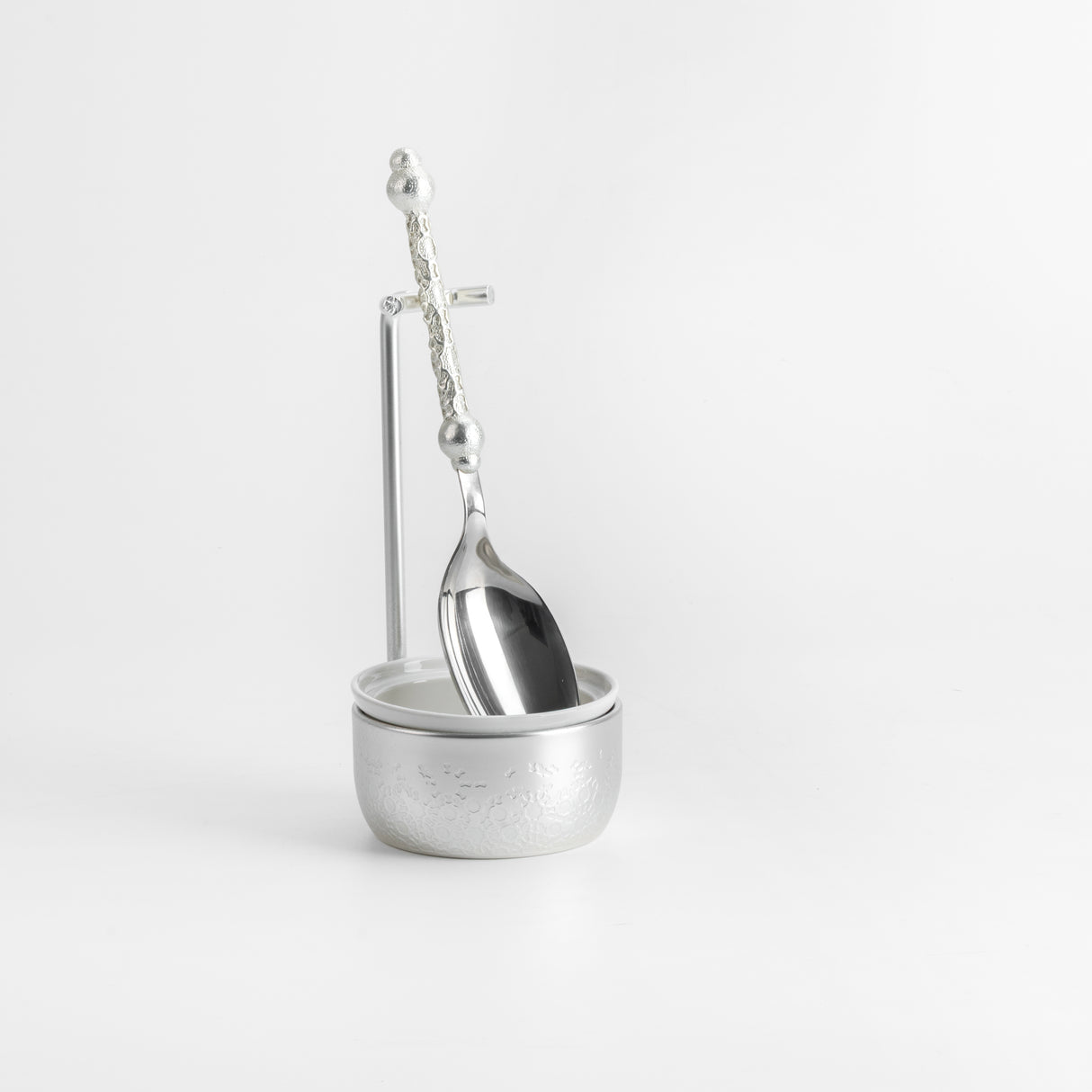 Nourhan - Luxury Chafer Spoon & Holder Set - Silver