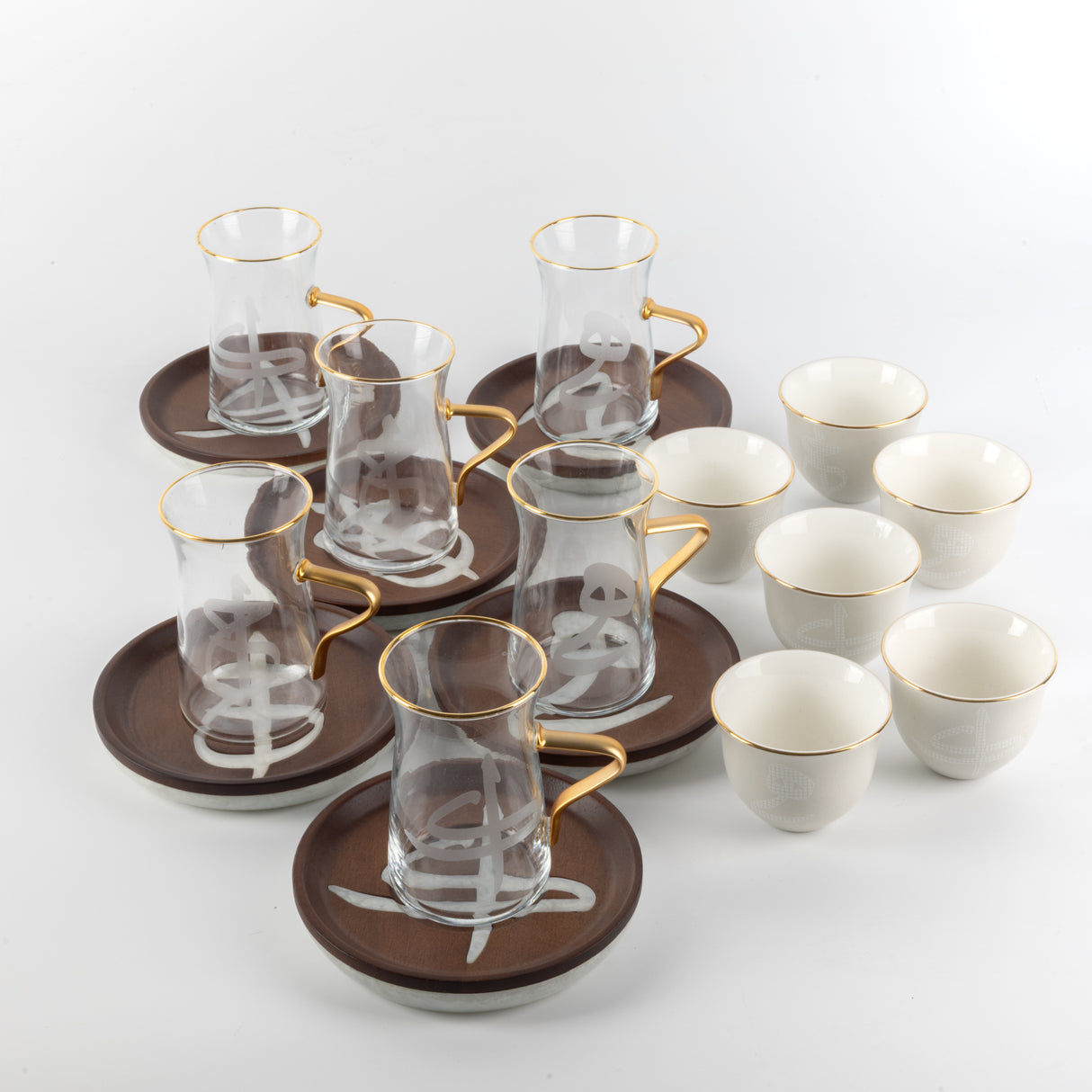 Sidrah - Tea Set (18-Pc) - Walnut Gold