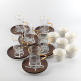 Sidrah - Tea Set (18-Pc) - Walnut Gold