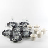 Sidrah - Tea Set (18-Pc) - Midnight Silver