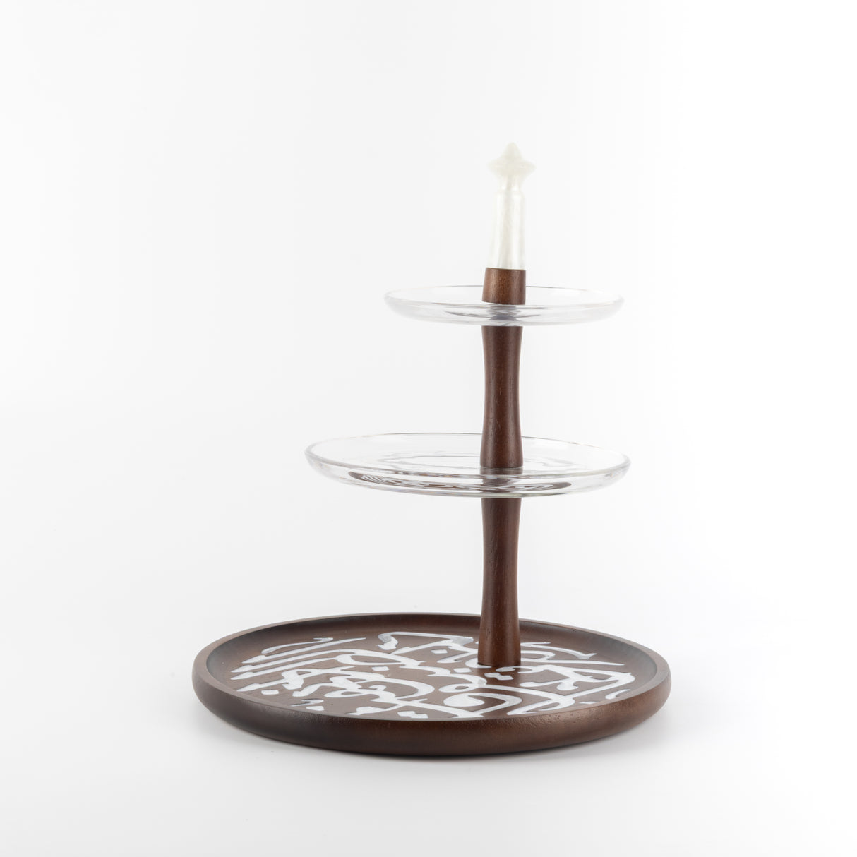 Sidrah - 3 Tier Plate - Walnut Gold