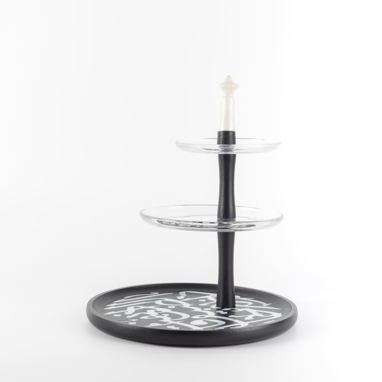 Sidrah - 3 Tier Plate - Midnight Silver