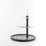 Sidrah - 3 Tier Plate - Midnight Silver