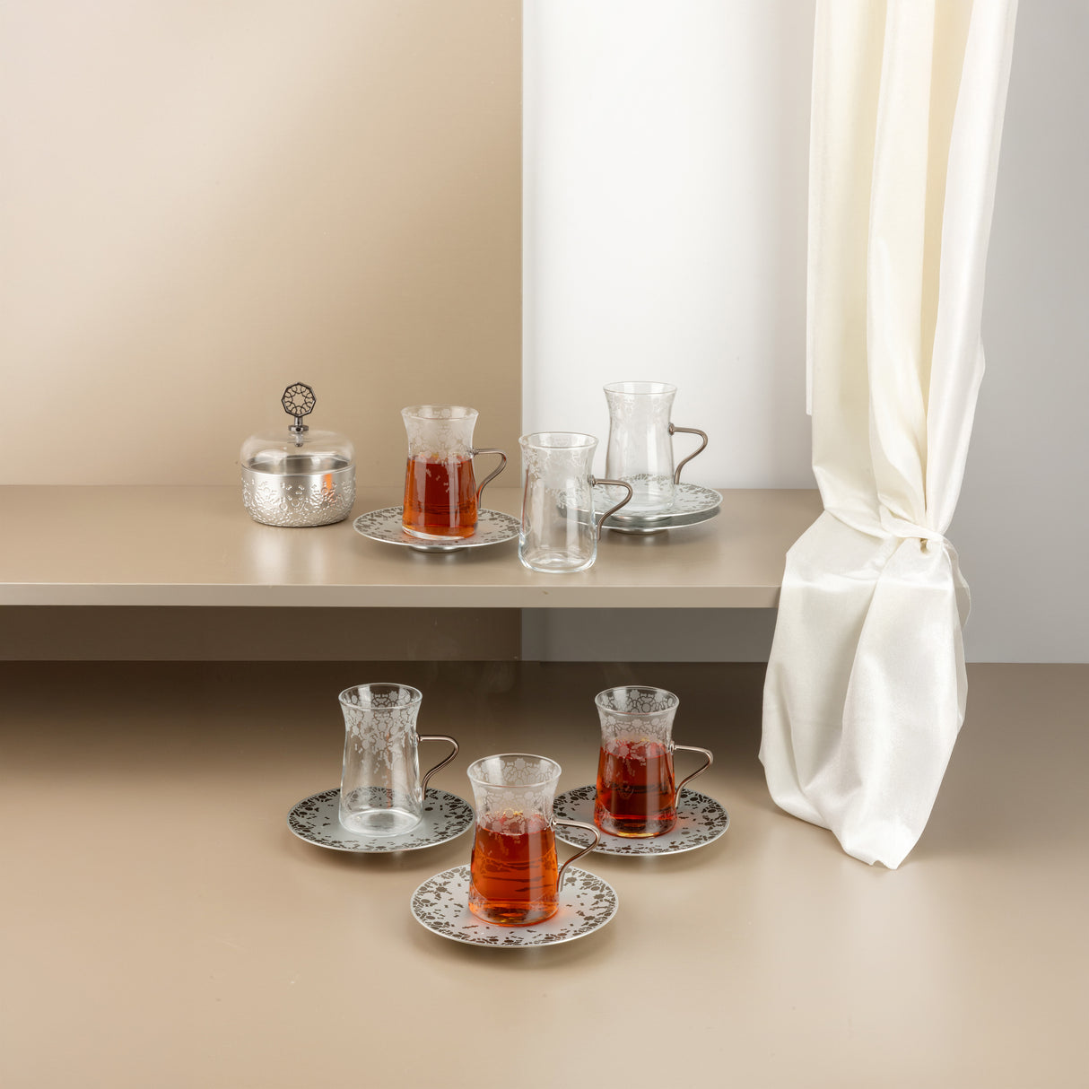 Octara - Serving Tray - Orange & Silver