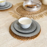 Nourhan - Dinner Set (18-Pc) - Grey & Silver