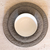 Nourhan - Dinner Set (18-Pc) - Soft Sage & Silver