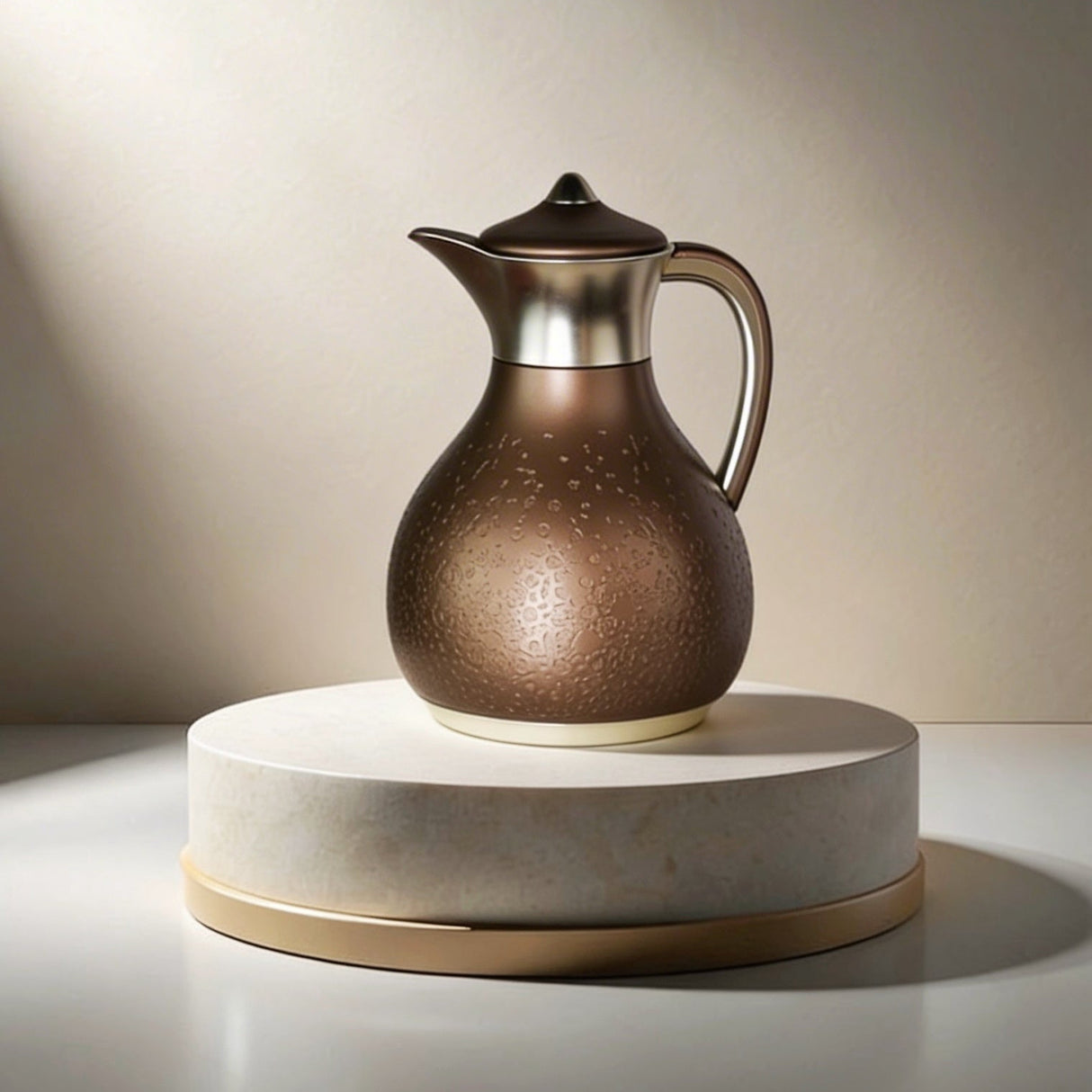 Nourhan - Vacuum Flask/Thermos - Bronze & Silver