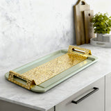 Asala - Serving Tray - Olive Green & Gold