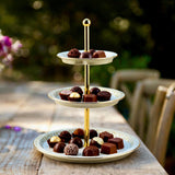 Asala - 3 Tier Plate- Beige & Gold