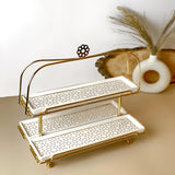 Limited Edition - Serving Tiered Platter - White & Gold