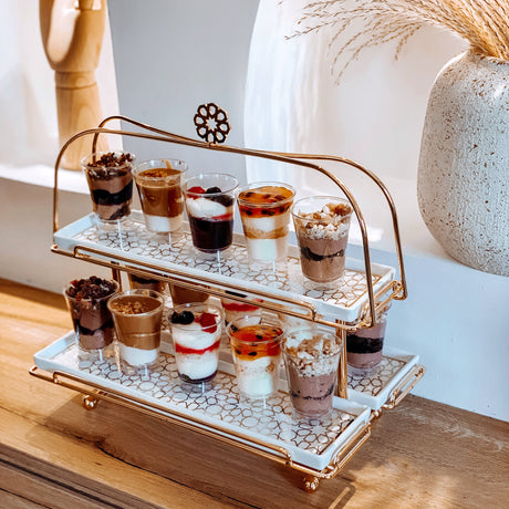 Limited Edition - Serving Tiered Platter - White & Gold