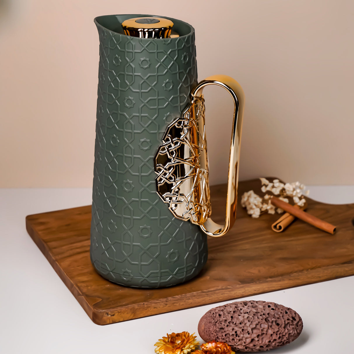 Rosette - Thermos/Vacuum Flask - Green & Gold