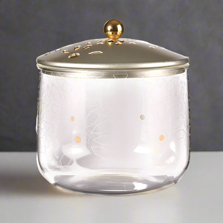 Ikram - Candy Jar 6 Inch Meduim size - Silver  & Gold