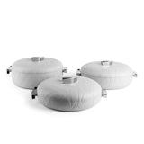 Zuwar - Set Of 3 Buffet Warmer Set - Grey & Silver