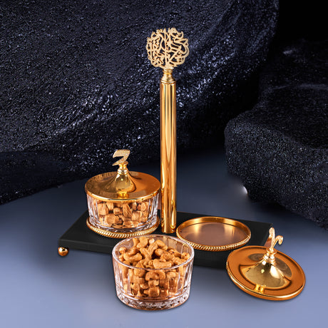 Zuwar - Snack Serving Set (2 Bowls) - Black & Gold