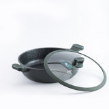 Julia Elite Pro 12.5" Nonstick Shallow Cooking Pot with Lid – Green