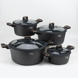Julia Elite Pro Plus 8-Piece Nonstick Cookware Set – Black