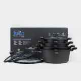 Julia Elite Pro Plus 8-Piece Nonstick Cookware Set – Black