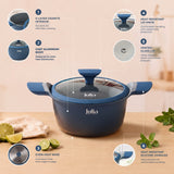 Julia Elite Pro 8" Nonstick Cooking Pot with Lid – Blue