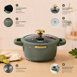 Julia Elite Top 8" Nonstick Cooking Pot with Lid – Green