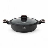 Julia Elite Pro Plus 11" Nonstick Shallow Cooking Pot with Lid – Black
