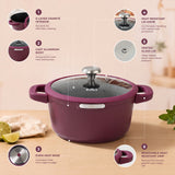 Julia Elite Berry 8" Nonstick Cooking Pot with Lid – Berry