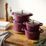 Julia Elite Berry 8-Piece Nonstick Cookware Set – Berry
