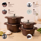 Julia Elite Mocha 8-Piece Nonstick Cookware Set – Mocha