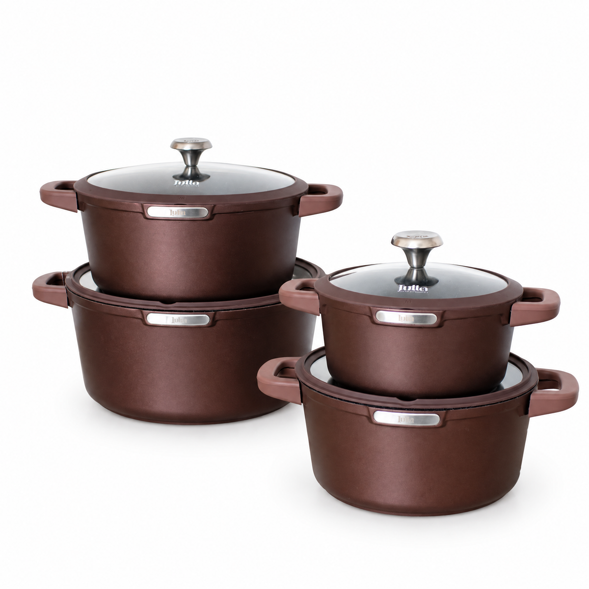 Julia Elite Mocha 8-Piece Nonstick Cookware Set – Mocha