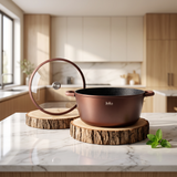 Julia Elite Mocha 16" Nonstick Cooking Pot with Lid – Mocha