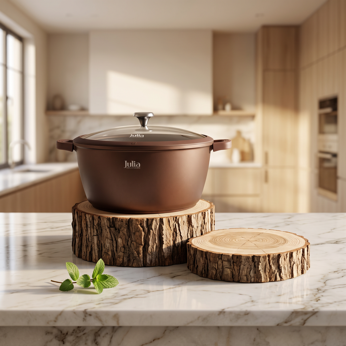 Julia Elite Mocha 14" Nonstick Cooking Pot with Lid – Mocha