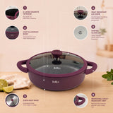 Julia Elite Velvet Berry 11" Nonstick Shallow Cooking Pot with Lid – Velvet Berry