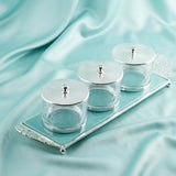 Limited Edition - Snack Serving set (3 Bowls)- Blue & Silver