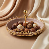Jiwar - Large Serving Stand - Lavender & Gold