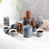 Jiwar - Tea Set (19-Pc) - Haze Blue & Silver
