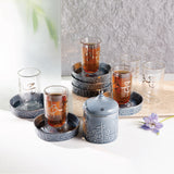 Jiwar - Tea Set (13-Pc) - Haze Blue & Silver