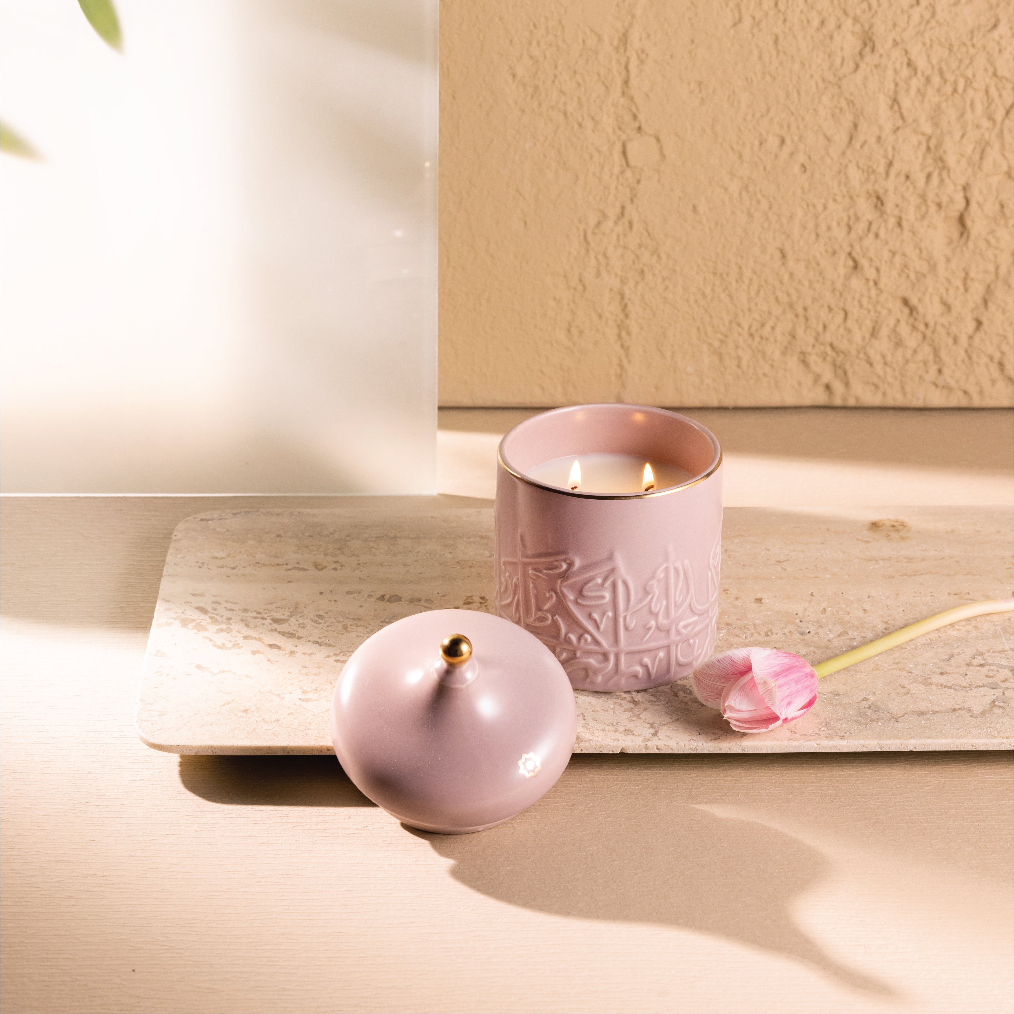 Jiwar - Large Candle| Jasmine Vanilla - Lavender & Gold – Otantik Home