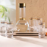 Jiwar - Jug with 6 Tall  cups - Gold