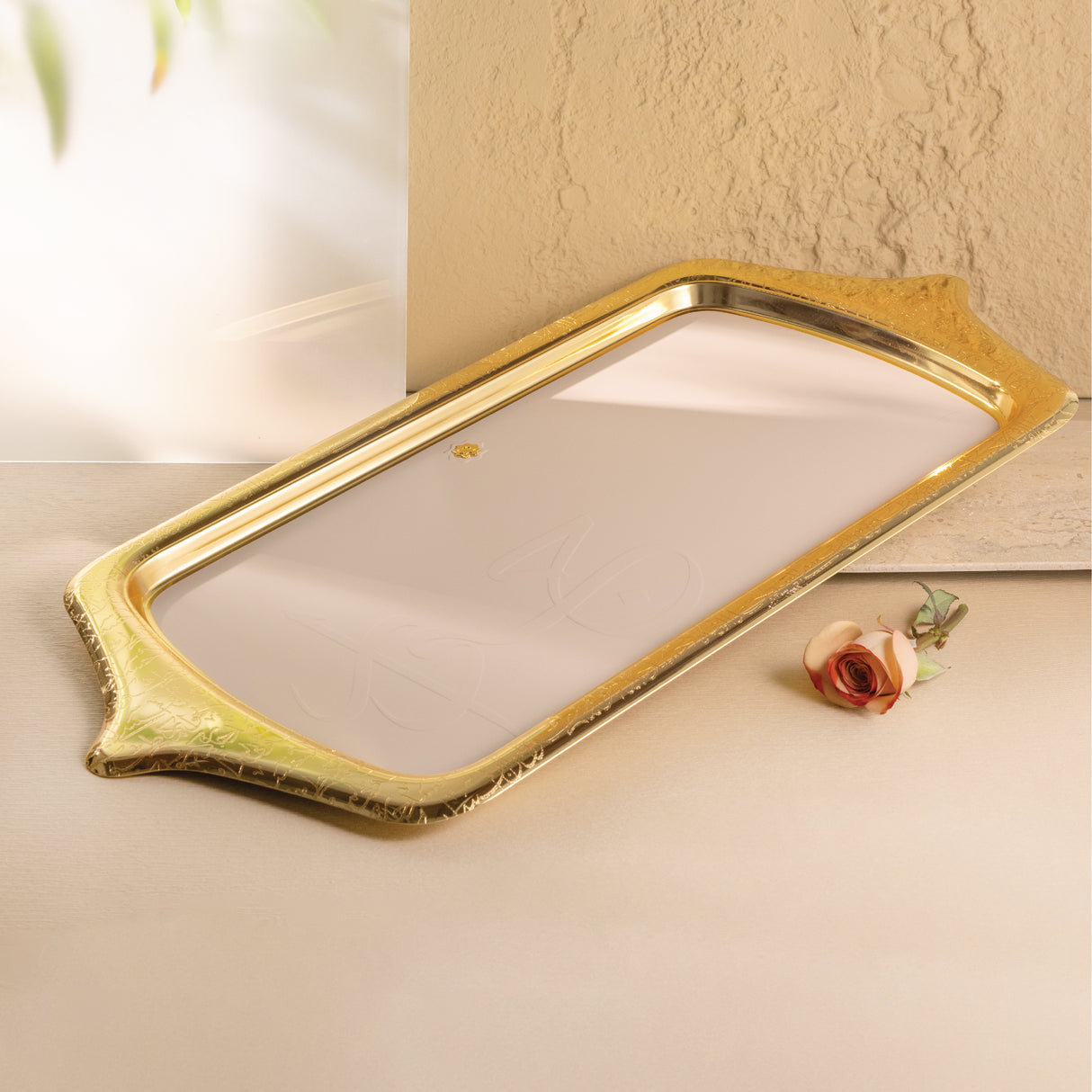 Jiwar - Serving Tray - Beige & Gold