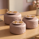 Jiwar - Food Thermos/Warm Serv (Set of 3)- Lavender & Gold