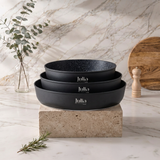 Julia Elite Pro Plus 3-Piece Round Nonstick Baking Pan Set – Black