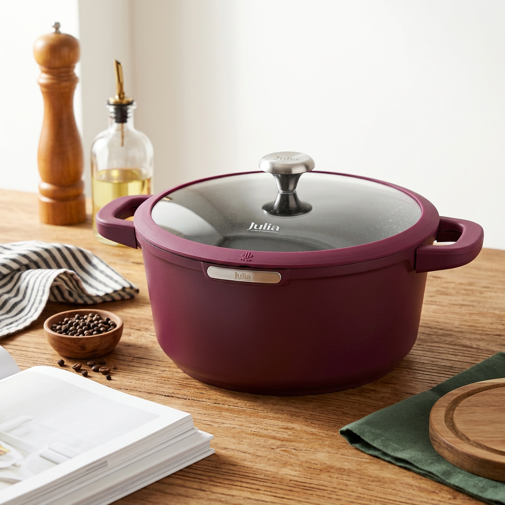Julia Elite Berry 11" Nonstick Cooking Pot with Lid – Berry