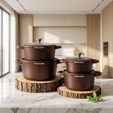 Julia Elite Mocha 8-Piece Nonstick Cookware Set – Mocha