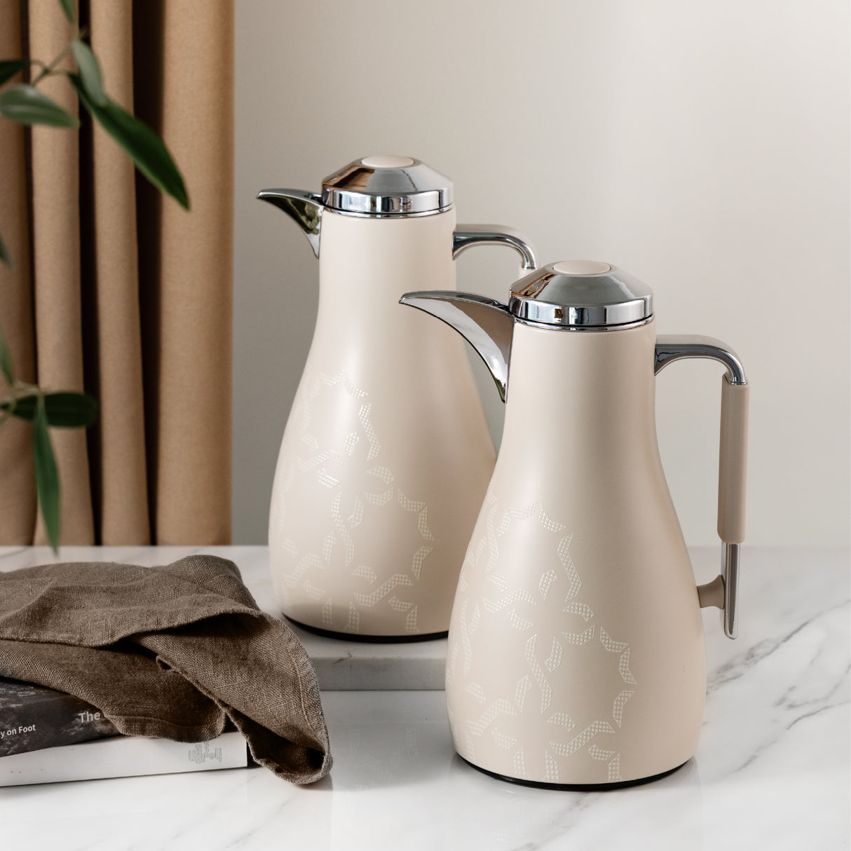 Octara - Vacuum Flask / Thermos (Set of 2) - Orange & Silver