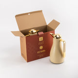 Octara - Vacuum Flask / Thermos (Set of 2)- Ivory & Gold