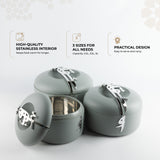 Liqa'a - Food Thermos/ Warm Serv (Set of 3) - Grey & Silver