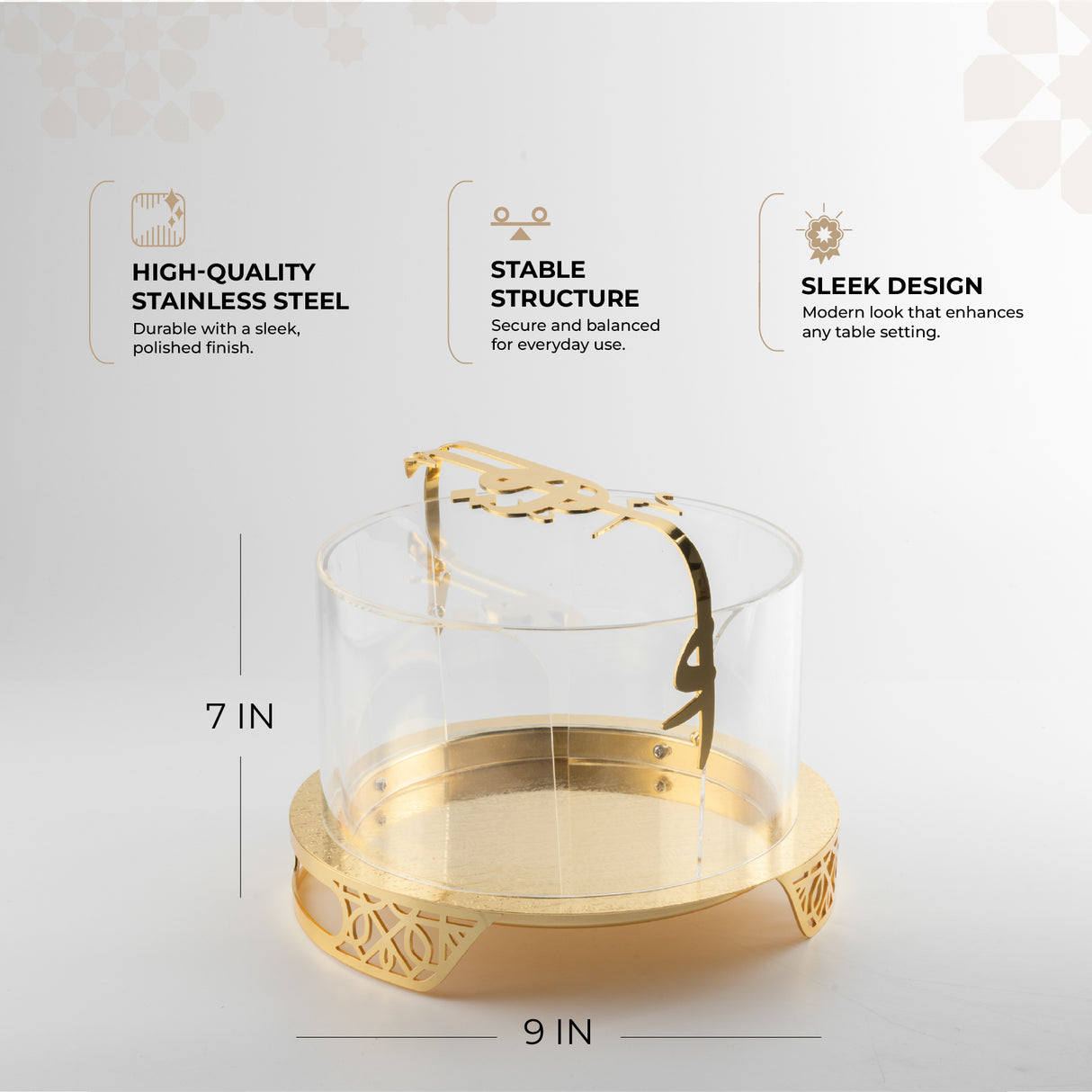 Liqa'a - Small Sleek Plate Stand - Gold